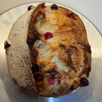 Cranberry rosemary sourdough bread with organic cranberries baked by Chef SEBA in Des Plaines Illinois