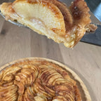 Apple Sourdough Tart – SEBAlicious™ Artisan Dessert (Des Plaines, IL) - Artisan Real Sourdough Bread Chef SebaArtisan Real Sourdough Bread Chef SebaArtisan Real Sourdough Bread Chef SebaSEBA-DS-ASTSlice of artisan apple tart showing soft baked apple filling and flaky buttery crust by Chef SEBA