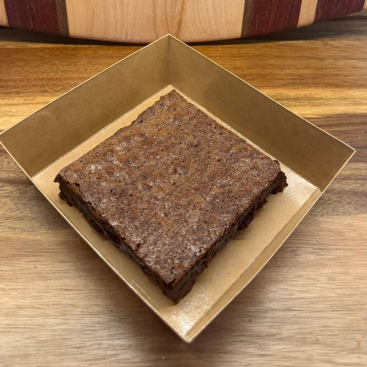Chocolate chip sourdough brownie by Chef SEBA – rich fudgy artisan brownie made with sourdough starter in Des Plaines Illinois