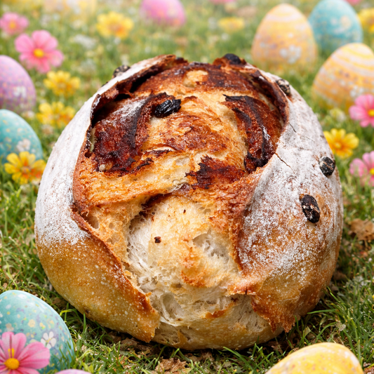 artisan cinnamon raisin sourdough bread baked by Chef SEBA in Des Plaines Illinois sweet sourdough breakfast bread