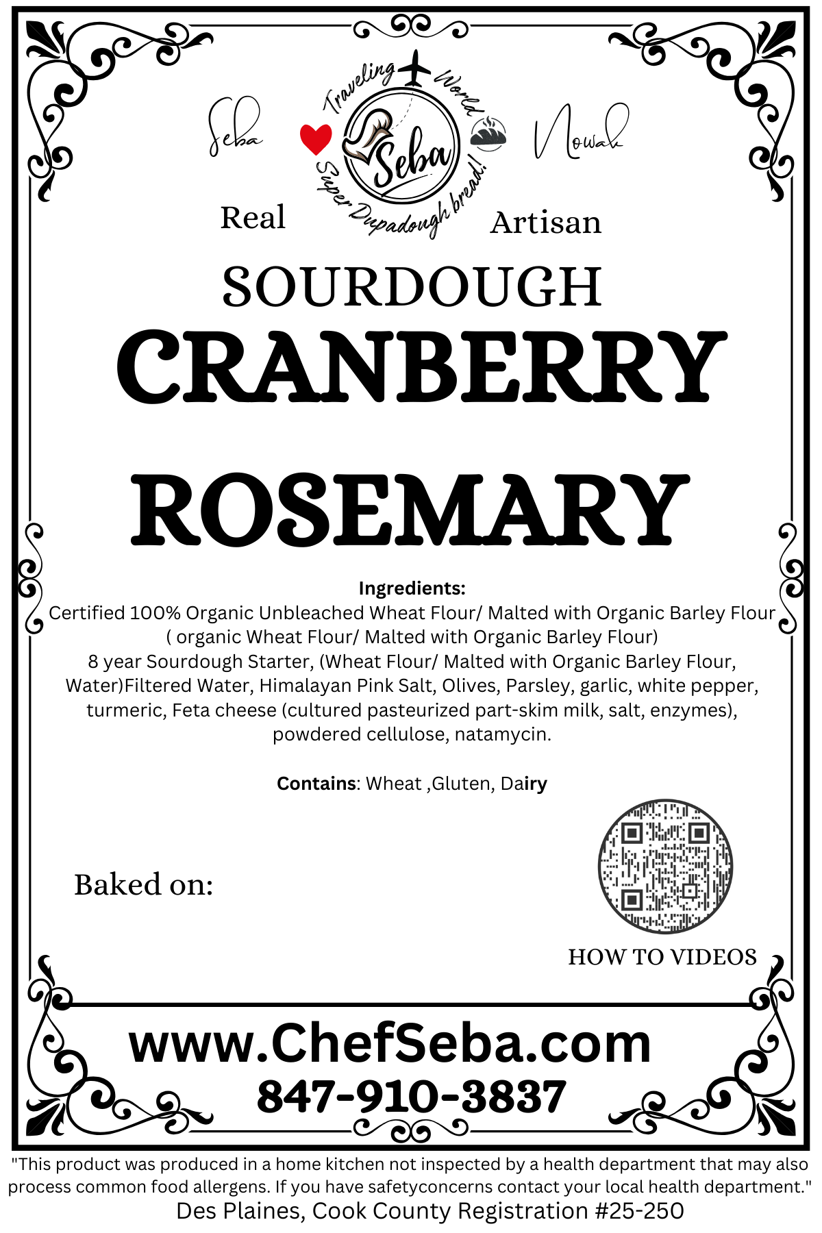 Bread Cranberry Rosemary Sourdough