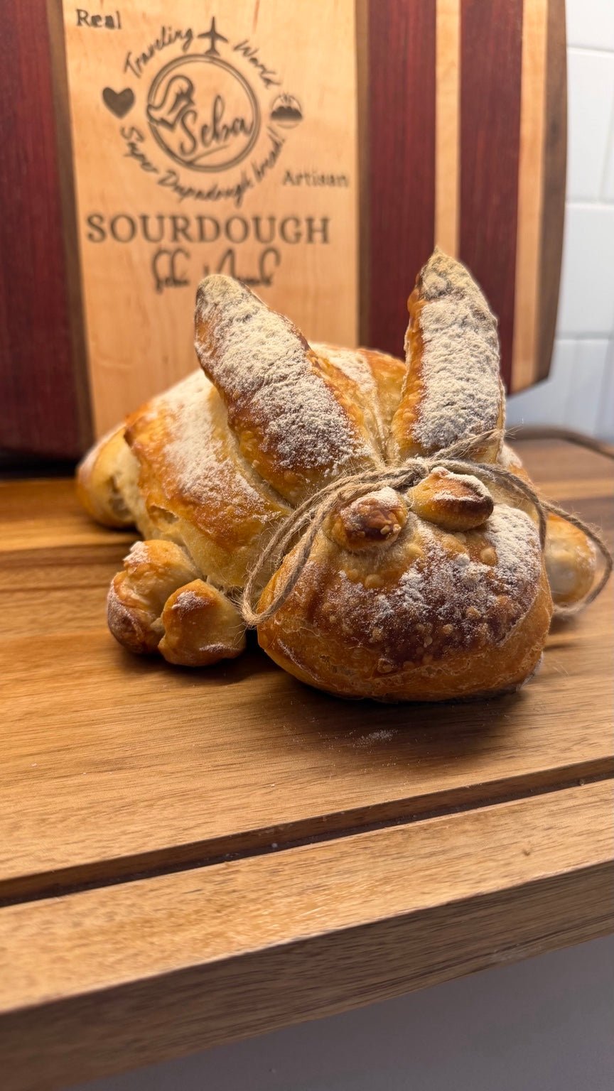 SEBAlicious™ Easter Bunny Sourdough Bread (Organic Vegan Artisan Loaf) - Artisan Real Sourdough Bread Chef SebaArtisan Real Sourdough Bread Chef SebaArtisan Real Sourdough Bread Chef SebaSEBA-EASTER-BUNNY-001oEaster bunny sourdough bread handmade by Chef SEBA organic artisan loaf front view Des Plaines Illinois