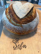Traditional Polish wedding sourdough loaf with handcrafted heart design by Chef SEBA